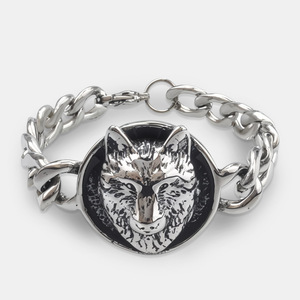 Venta al por mayor de acero inoxidable Punk pulsera de cadena de eslabones Cruz calavera gótica HipHop joyería de moda encanto para hombres mujeres regalo geométrico - Product Image 5
