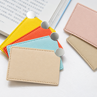 Miroir de poche en cuir, miroirs de maquillage en acier inoxydable, petits miroirs compacts pour sac à main, miroirs de voyage avec étui en cuir pour femmes et hommes