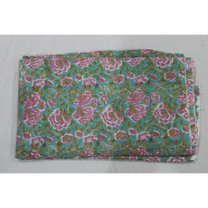 Nueva Tela Sostenible Estampada a Mano, Tela de Algodón Ligera con Estampado Floral, Diseño Floral para Confección de Vestidos para Niñas y Niños - Product Image 1