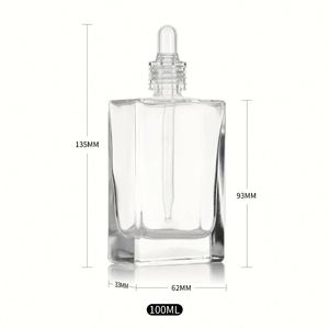 Emballages écologiques transparents pour soins de la peau, flacons en verre pour sérum capillaire et barbe, huiles essentielles, avec compte-gouttes, couleur personnalisée, sérigraphie - Product Image 4
