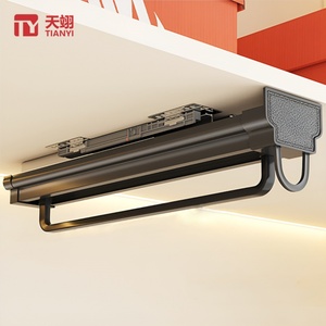 High Quality Overhead <b>Wardrobe</b> Hanger Telescopic <b>Wardrobe</b> Pull Out Sliding Telescopic Hanger <b>Storage</b> Rack - Product Image 5
