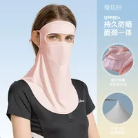 Masque de cyclisme unisexe en soie glacée, léger, protection UV, séchage rapide, cache-oreilles, voile fin et respirant pour le cou, idéal pour l'extérieur
