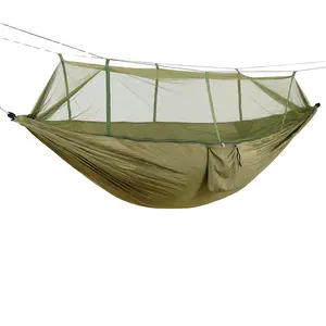 Nouveau été clair hamac balançoire Ripstop Nylon tissu Camping hamac avec moustiquaire pour le Camping