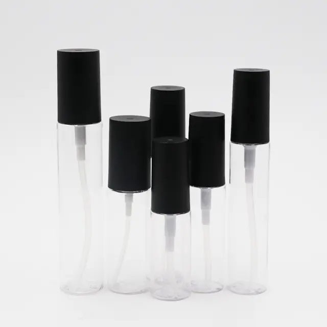 20ml 25ml 30ml 40ml 50ml 60ml 80ml PETG Black Transparent Cosmetic Perfume Refillable Plastic Spray Bottles For Skin