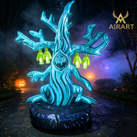 Nouvelle conception créative d'arbre fantôme gonflable d'Halloween avec lumière LED personnalisée, arbre gonflable sorcière grimaçante pour pelouse de parc