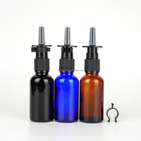 Flacon pulvérisateur nasal en verre noir de haute qualité, 5-30 ml, vide, rechargeable, atomiseur nasal à fine brume avec clip de sécurité
