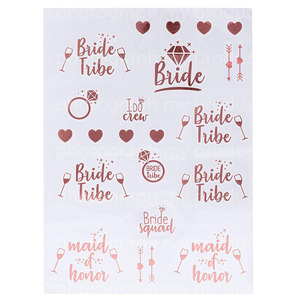 Bride To Be Bridal Set Rose Gold <b>Veil</b> Headband Sash Stickers For Bachelorette Party - Product Image 5