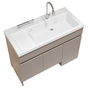 Modern <b>Wall</b>-Mounted Bathroom Vanity Ceramic Basin 60-Inch <b>Rectangle</b> MDF Cabinet Contemporary Design 3-Year Warranty Eco-Friendly - Product Image 1