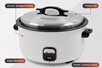 Cuiseur à riz commercial 10L, cuiseur à riz électrique automatique, revêtement antiadhésif, cuve intérieure pour cuisine d'hôtel