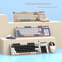 Ensemble clavier et souris filaire HZGAMER KM100, 100 touches, USB, pour ordinateur de bureau, ordinateur portable