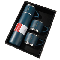 Ensemble Cadeau de Noël de 3 Pièces : Gobelets Isothermes en Acier Inoxydable, Bouteille Thermos de Voyage et d'Extérieur pour Thé, Café et Eau, Idéal pour Cadeaux d'Affaires