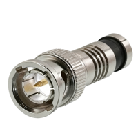 Connecteur BNC à compression étanche en laiton nickelé pour homme, 75 ohms, marque Huaxing, pour câble coaxial RG59