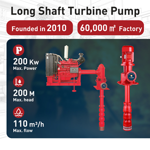 Pompe submersible à turbine verticale à arbre long diesel pour l'approvisionnement en eau de lutte contre les incendies - Product Image 2