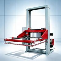 Flejadoras Automatics : Machine de cerclage horizontale pour palettes, idéale pour l'emballage de bobines de câbles et de fils.