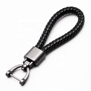 <b>Custom</b> Laser Logo High Quality Fashion Woven Leather Braided Rope Luxury Car Keychain Screwdriver <b>Key</b> <b>Rings</b> Zinc Alloy - Product Image 1