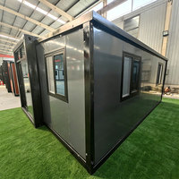 Structure en acier, surface de 6m, mur-rideau en verre de 3m, maison conteneur extensible à double aile, toilettes, ferme, école, appartement