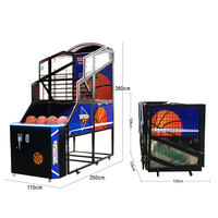 Nouvelle conception de machine de jeu de basket-ball de luxe à monnayeur pour 2 joueurs, style arcade Crazy Hoop