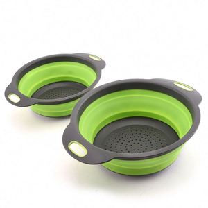 Lot de 2 paniers pliables pour laver les légumes, passoires alimentaires pliables, bassines de lavage, égouttoirs rétractables - Product Image 3