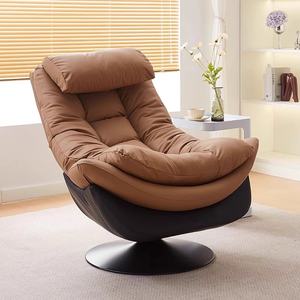 Noordse Licht Luxe Relaxfauteuil Enkelzit Sofa Stoel Siliconenhoes Spons Zijde Katoen Vulling Woonkamer Balkon Draaibaar 2025 - Product Image 1