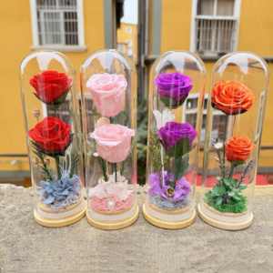 Rosa Preservada en Cúpula de Cristal, Regalo de San Valentín al por Mayor, Rosas Eternas Reales con Caja de Regalo - Product Image 6