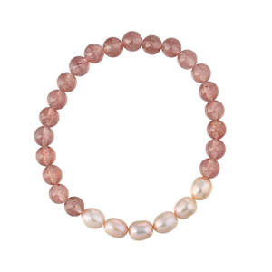 Natural Freshwater Pearl <b>Bracelet</b> with Strawberry Crystal Splicing Beaded <b>Stacked</b> Jewelry Crystal <b>Bracelets</b> & Bangles - Product Image 4