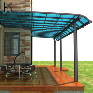 Vente flash : auvent de terrasse transparent, 100 % imperméable, structure en aluminium avec construction en polycarbonate pour jardin, auvent fixe - Product Image 1