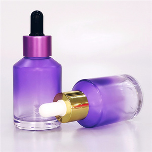 Flacon compte gouttes en verre, bleu, mat givré, orange, transparent, noir et vert, à épaule, sérum 15ml, 30 ml, 60ml, 100ml, 120ml, 2 pièces - Product Image 2