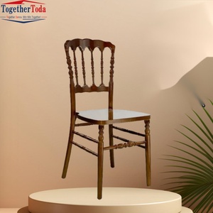 Chaise Napoléon en bois massif, style européen et américain, empilable, pour banquet, luxe léger, pour hôtel et salle à manger - Product Image 3