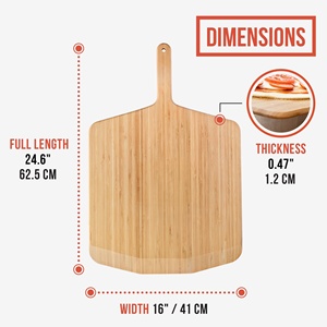<span class=keywords><strong>Pala</strong></span> para Pizza de Madera de Bambú de 16 Pulgadas, Herramienta Duradera para Hornear, Paleta Deslizante, Tabla de Cortar de Madera, Espátula para Preparar - Product Image 6
