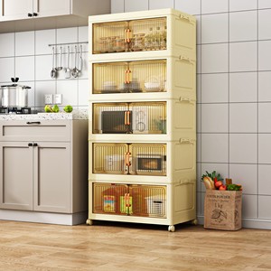 Cassettiera mobile a 3 livelli in plastica per la casa, armadio porta vestiti per bambini - Product Image 1