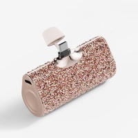 Bling Mini 5000mAh Power Bank Diamond Design Petit chargeur de téléphone portable Batterie 10W Double USB pour iPhone 16 15 14 13 12