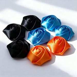 Élégant <span class=keywords><strong>ruban</strong></span> de satin fait à la main décoratif de couleur unie fleurs roses pour mariage <span class=keywords><strong>bouquet</strong></span> de <span class=keywords><strong>mariée</strong></span> YWB93 - Product Image 2