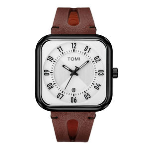 Reloj de Pulsera TOMI T094 para Hombre, Movimiento de Cuarzo, Diseño Simple, Forma Cuadrada de Lujo, Fecha Automática, Correa de Cuero, Gran Venta - Product Image 2