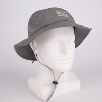 Topi Bucket Boonie Aussie 5 Panel Custom, Laser Cut, Bernapas, Pinggiran Lebar, Tali Pengikat Belakang yang Dapat Disesuaikan, untuk Hiking dan Memancing