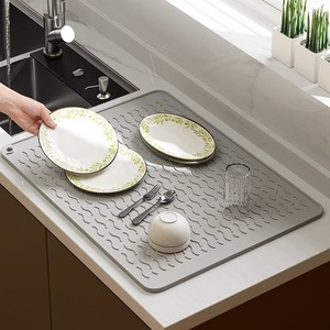 Kitchen Heat Insulation Anti-scalding High Temperature Pot Children's Dining Table <b>Silicone</b> <b>Mat</b> Non-slip Drain Square - Product Image 1