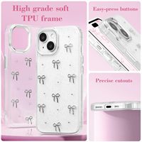Étui de téléphone à nœud papillon 3D brillant, étui de téléphone mignon et scintillant, cristal transparent, esthétique, fin, souple, TPU transparent, protection