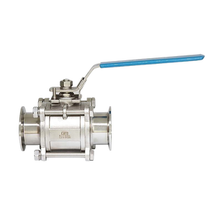 Vanne à bille manuelle sanitaire en acier inoxydable de haute qualité 3 pièces sous vide avec <span class=keywords><strong>KF</strong></span> - Product Image 1