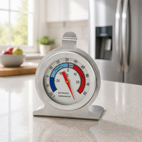 Termometer Kulkas Freezer Baja Tahan Karat Dial Analog Mekanis Tidak Perlu Baterai Dapat Digantung & Diletakkan Penggunaan Ganda Dapur