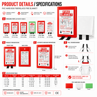 Manta Ignífuga Profesional de 1.8*1.8m, 430gsm, Fibra de Vidrio, Caja de PVC, para Programas de Seguridad en Hoteles, Escuelas y Oficinas, Distribuidor