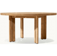 Table de salle à manger ronde en teck de luxe ajourée pour événements extérieurs et mariages, mobilier de jardin