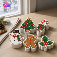 Autocollant de décoration de Noël personnalisé, autocollant en vinyle découpé, autocollant de fête, logo personnalisé, autocollant décoratif imperméable brillant pour cadeau