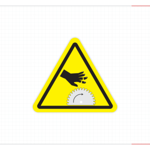 Advertencia: Cinta giratoria, Señal de seguridad, Peligro de lesiones, Mantente alejado, Bloqueo antes del servicio, Etiqueta adhesiva - Product Image 5