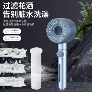 Pommeau de Douche Pressurisé Rond à Jet Pluie Portable pour Salle de Bain avec Design Perforé - Product Image 2