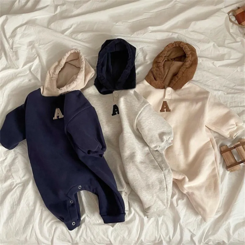 Custom logo Wholesale cotton kids jumpsuit baby baby romper set baby fleece winter clothing bodysuit for onesie