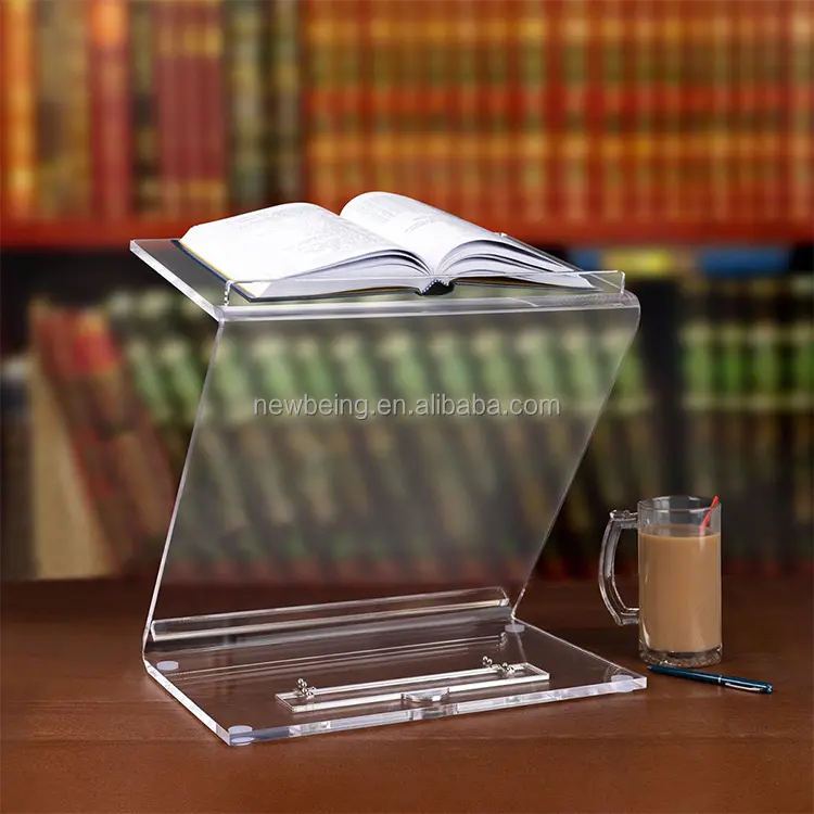 Benutzer definierte Großhandel Acryl Bücherregal Clear Kochbuch Stand halter Desktop Lucite Shtender