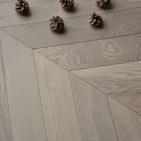 Light Grey Color Herringbone Oak Flooring Parquet