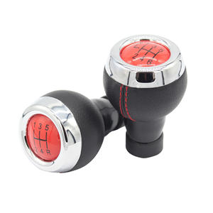 Poignée de levier de vitesse en cuir rouge avec surpiqûres rouges pour boîte manuelle BMW Mini Cooper R55 R56 R57 R58 R59 R60 R61 - Product Image 1
