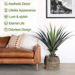 Planta de <span class=keywords><strong>agave</strong></span> con pinchos artificiales de 3 pies, 90CM, 36 pulgadas, plantas de <span class=keywords><strong>agave</strong></span> de imitación en maceta para interiores y exteriores, planta pequeña a prueba de rayos UV para porche delantero - Product Image 6