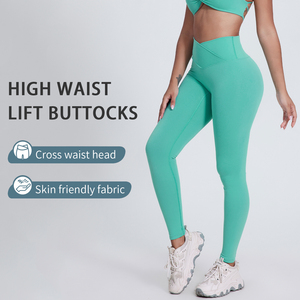 Leggings da Yoga per Donna con Logo Personalizzato, Abbigliamento Sportivo da Corsa, Forma a V Push-up, Vita Alta Senza Linea Frontale a T, per Palestra e Fitness - Product Image 5