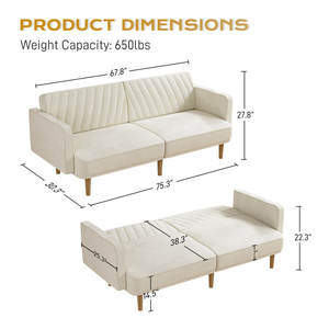 <span class=keywords><strong>Canapé</strong></span>-lit d'angle moderne pliable <span class=keywords><strong>2</strong></span>,<span class=keywords><strong>5</strong></span> <span class=keywords><strong>places</strong></span> Guangdong - Product Image 4